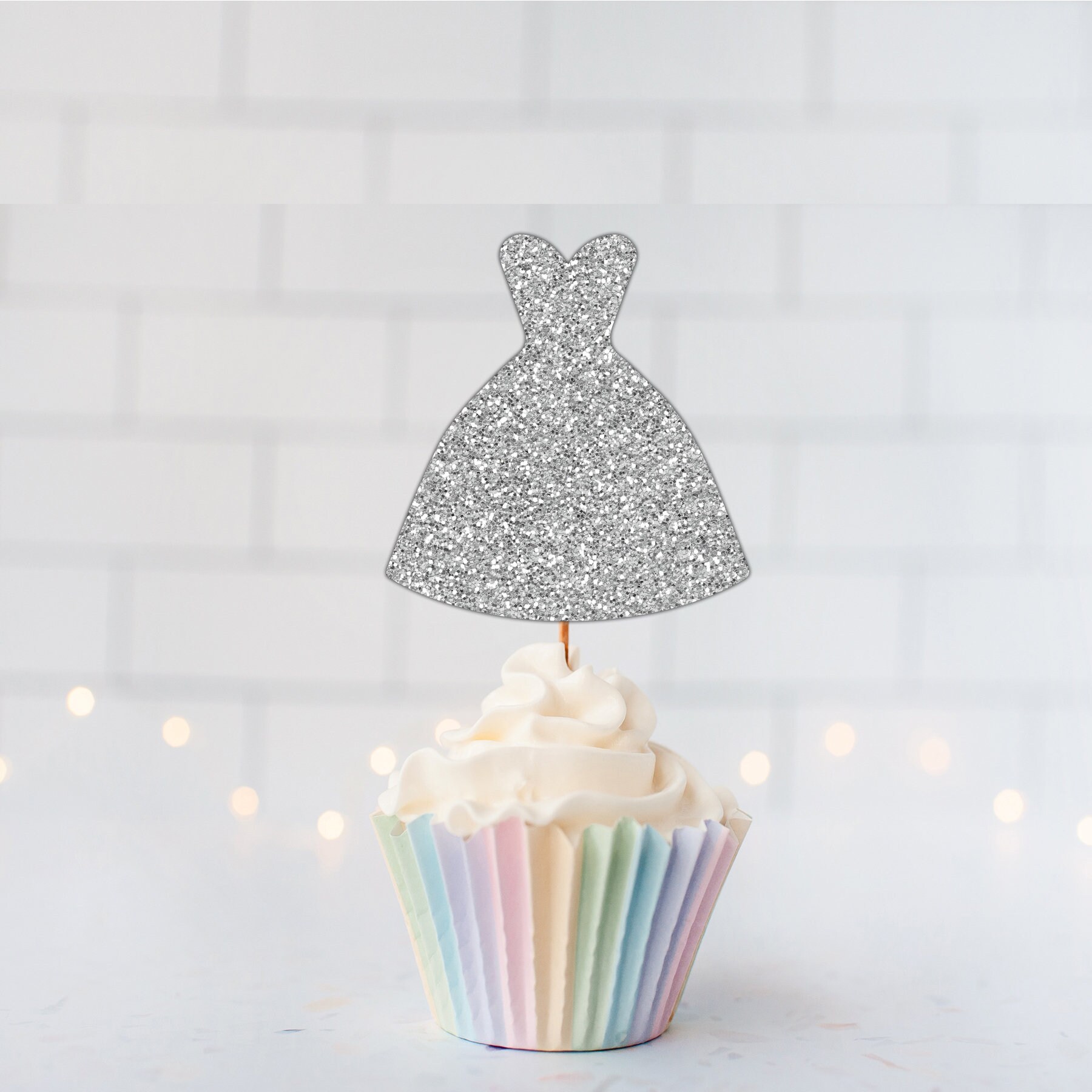 Wedding Dress Cupcake toppers Bridal Gown Toppers Bridal Etsy