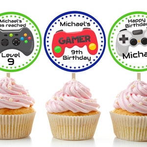 Printable Gamer Cupcake Toppers / Editable Gamer Cupcake - Etsy