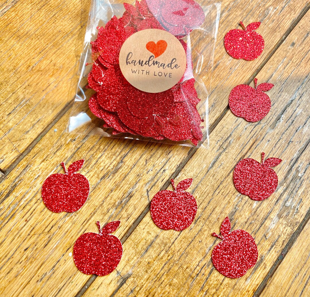 Glitter Apple Confetti / Glitter Table Scatter / Apple Table Etsy