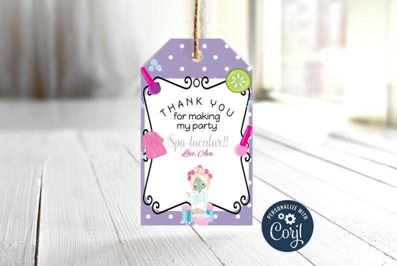 DIGITAL Spa Gift Tags Spa Party Favor Tags Manicure Party Thank You Tags Spa Gift Bag Tags Spa Party Gift Tags Spa Birthday Tags