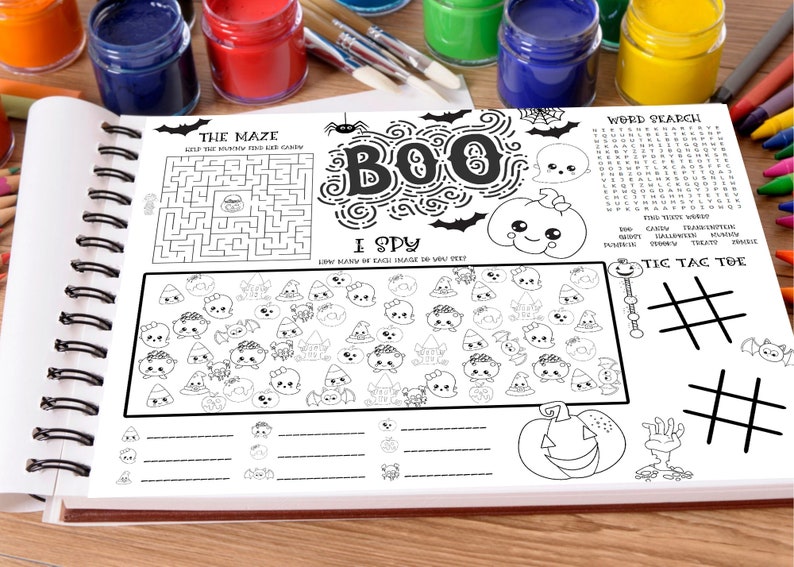 Printable Halloween Activity Sheet / Kids Printable Activity | Etsy