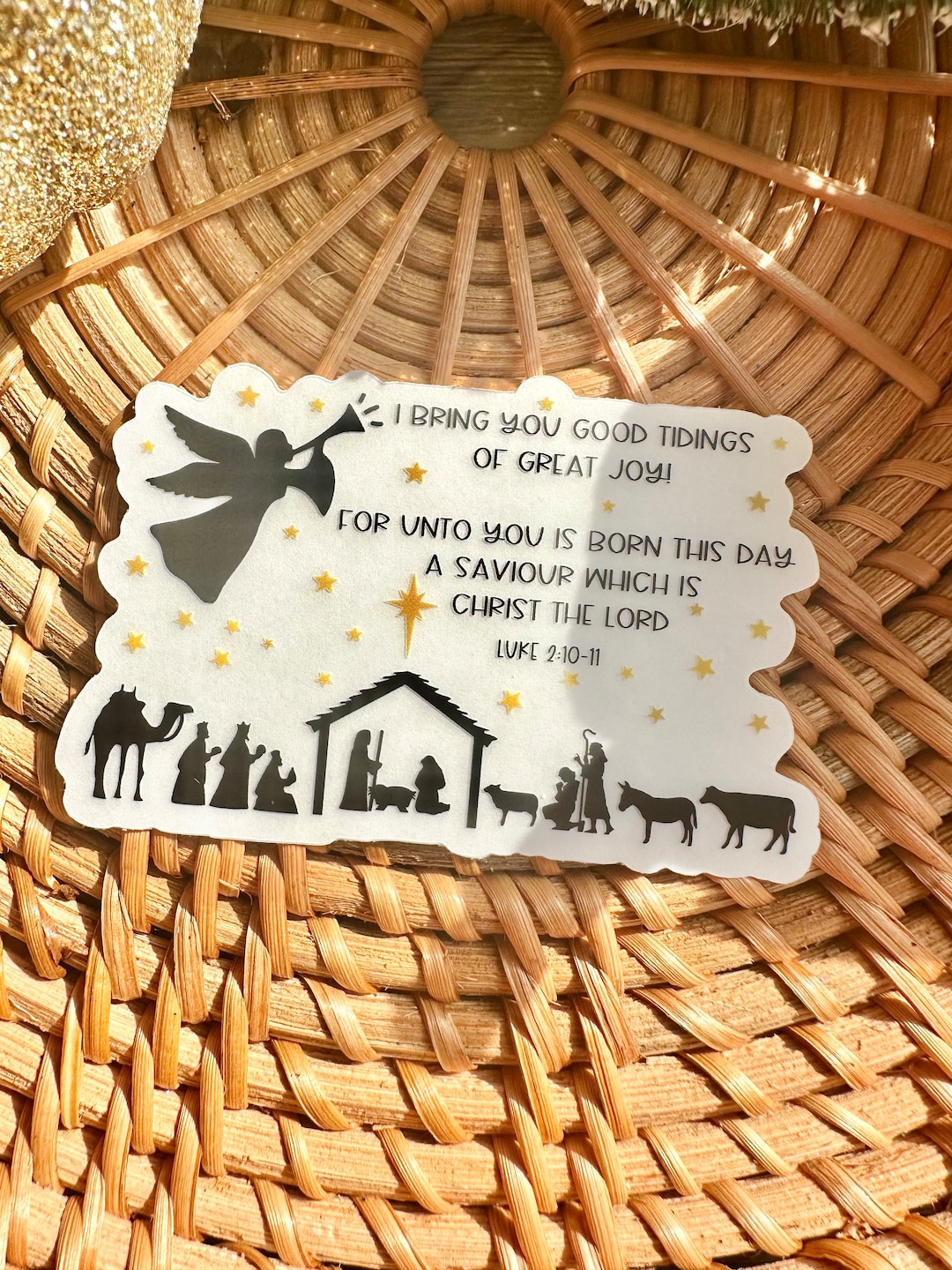 Nativity Vinyl Sticker/ Christmas Sticker / Journal Sticker / Water