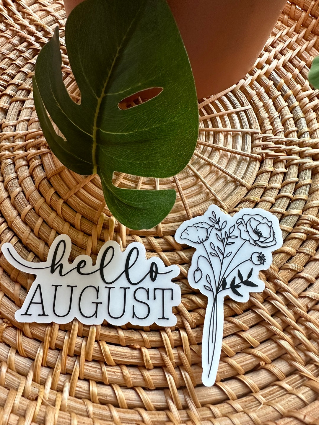 August Sticker Duo / Hello August Sticker Set / Sticker of the - Etsy