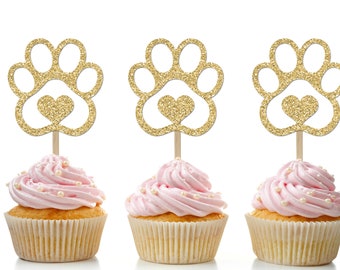 Paw Cupcake Toppers, Pawty Food Picks, Dog Paw Cupcake Toppers, Puppy Themed Party Decor, Kitten Birthday, Paws, Puppy Paws, Doggy Party