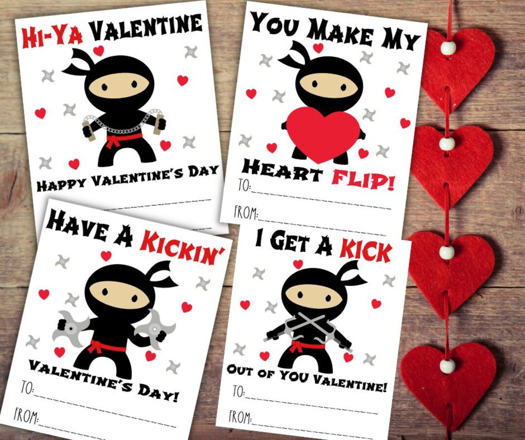 PRINTABLE Ninja Valentine Cards / Kids Ninja Valentine Cards ...