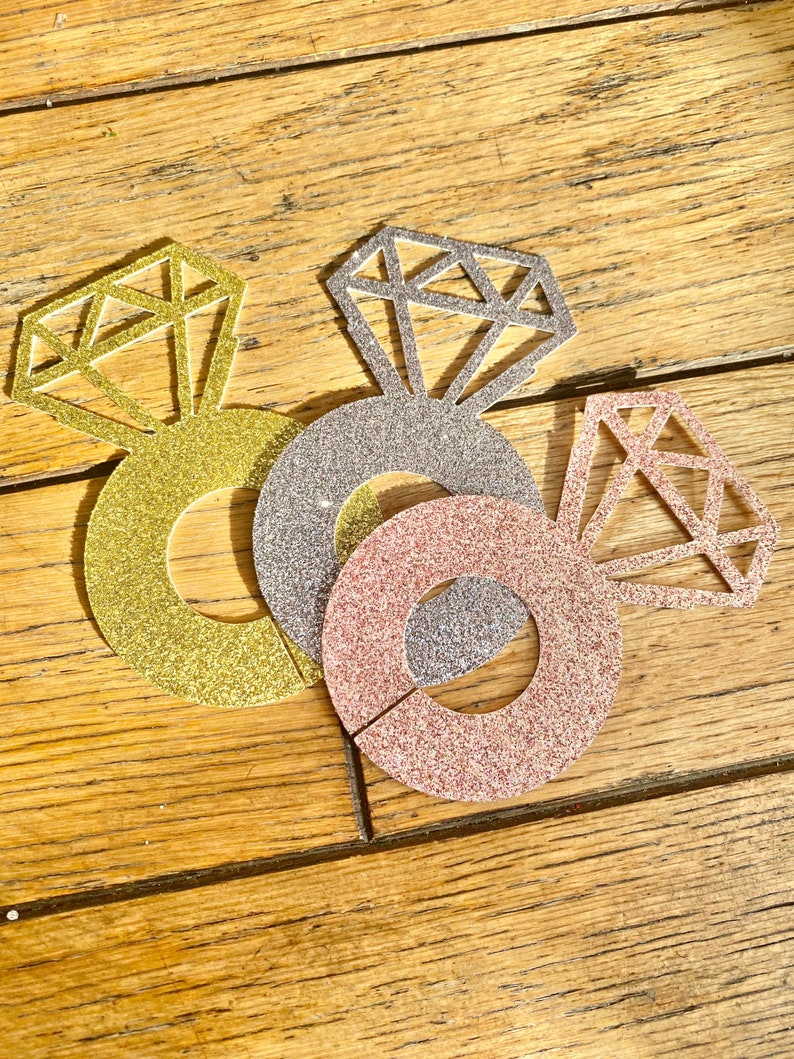 Diamond Ring Wine Glass Tags / Drink Marker / Set of 14 / Etsy