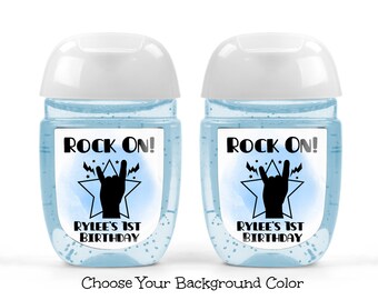Rock and Roll Hand Sanitizer Labels, Bridal Shower, Bachelorette Favors, Birthday Party Favors, Rock On Favor Labels, Labels ONLY