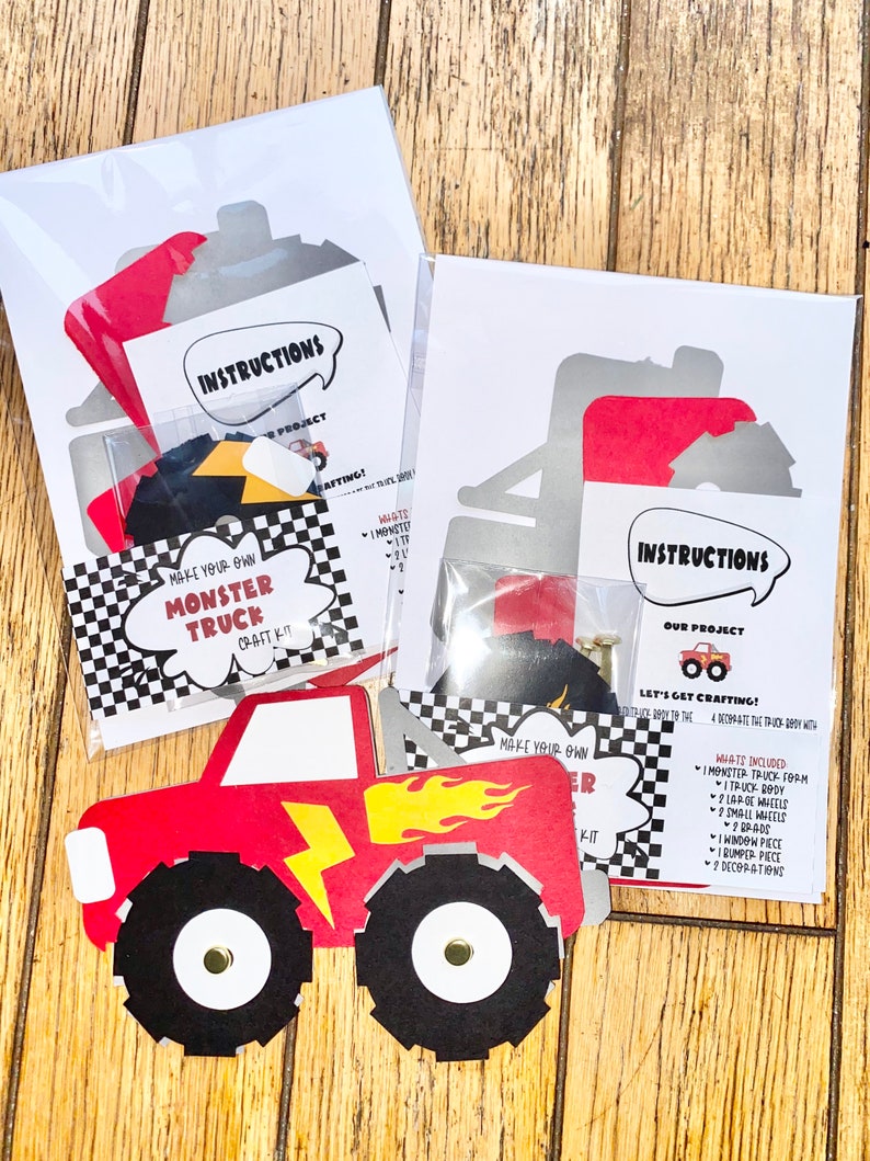 Make your own monster truck kit diy monster truck craft kit etsy