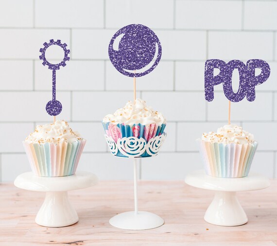 Bubble Party Cupcake Toppers Bubble Bash Decor Bubble Bash Etsy France