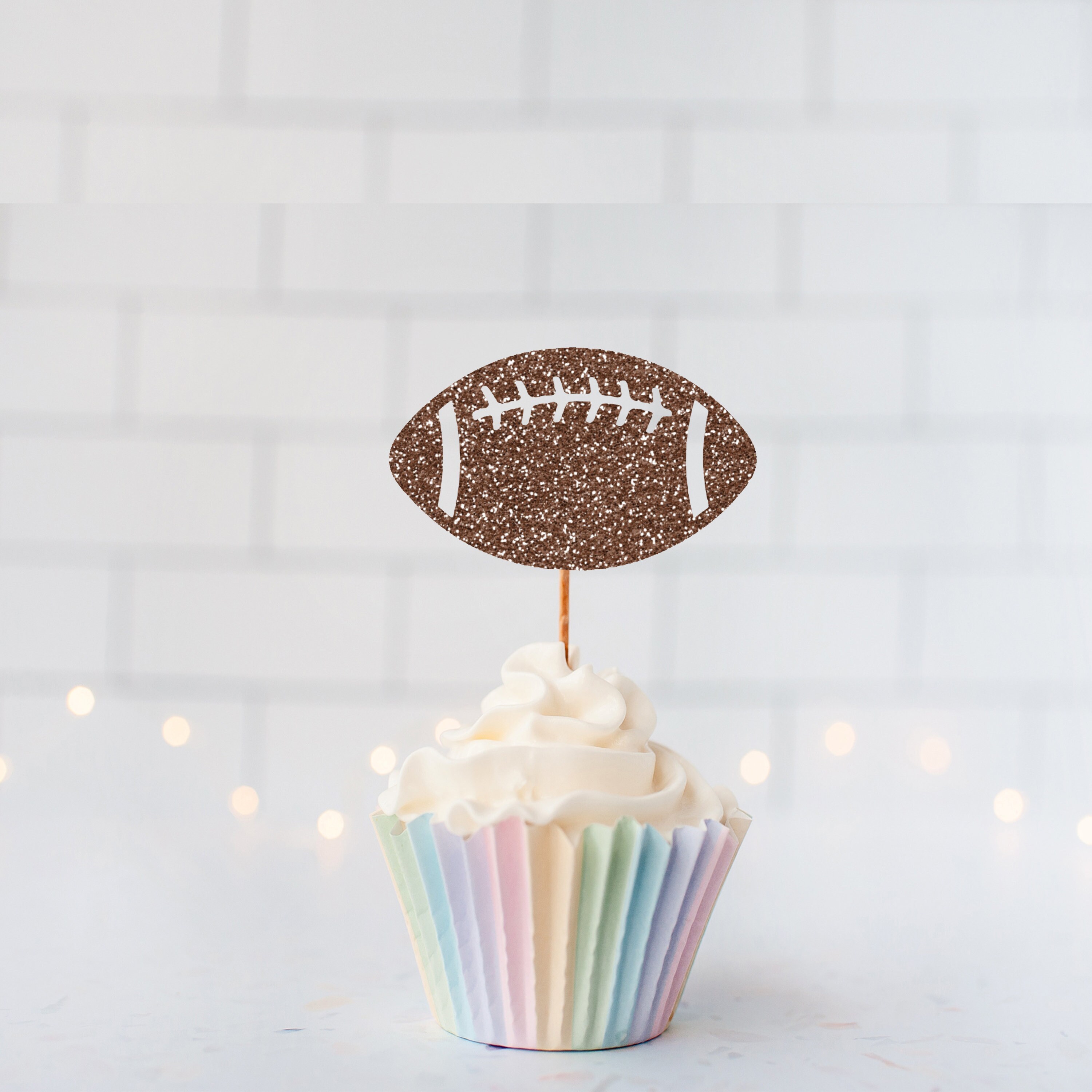 24 Superbowl Super Bowl LVII Football Cupcake Rings Toppers Decorations