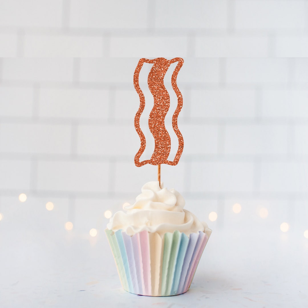 Bacon Cupcake Toppers Breakfast Cupcake Toppers Brunch Party Etsy