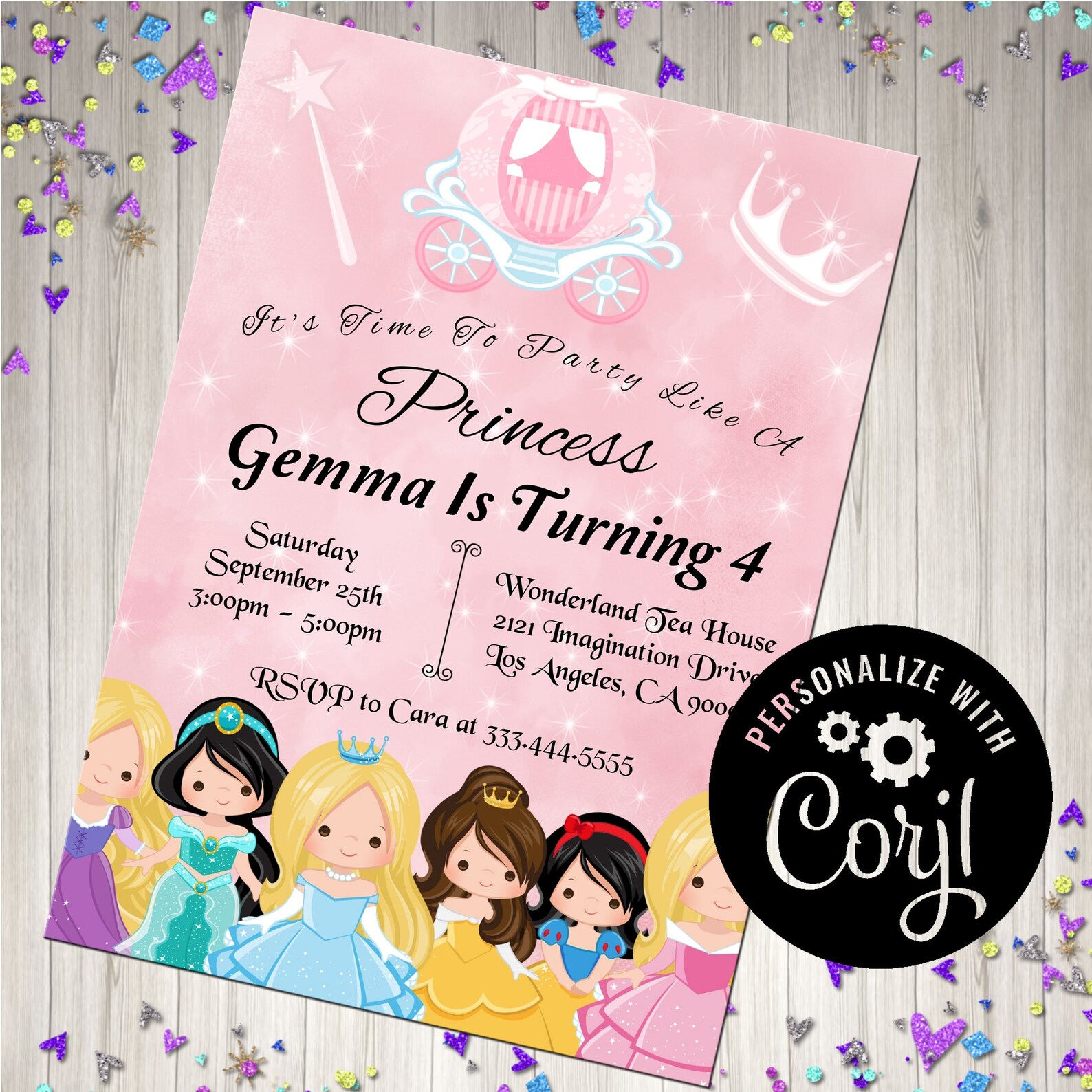 Fairytale Princess Invite / Party Invitations / Fairytale Etsy