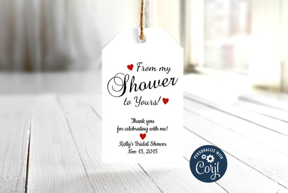 PRINTED From My Shower to Yours Gift Tags / Custom Bridal ...