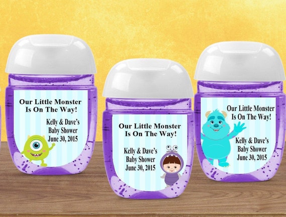 Little Monster Hand Sanitizer Labels Baby Shower Favors Etsy