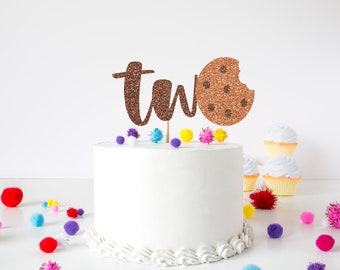 Two Sweet Cookie Cake Topper, Cookie 2nd Birthday,  Cookie Age Cake Topper, Birthday Party, Cookie Birthday, Cookies and Milk Party, Cookie