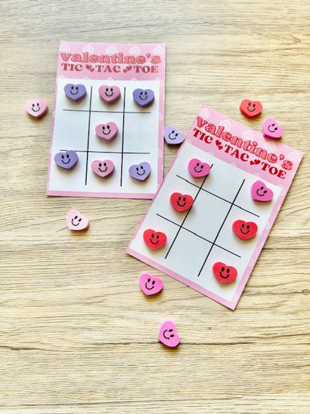 Valentine's Tic Tac Toe Game Party Favors / Mini Valentines Erasers ...
