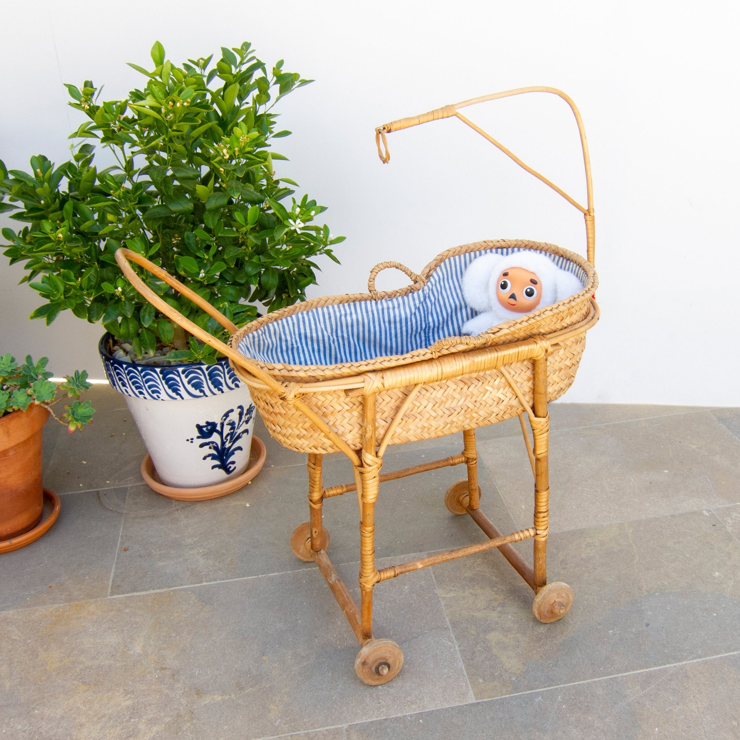 Vintage Wicker Baby Doll Stroller / Antique Toy Baby Carriage/ Etsy