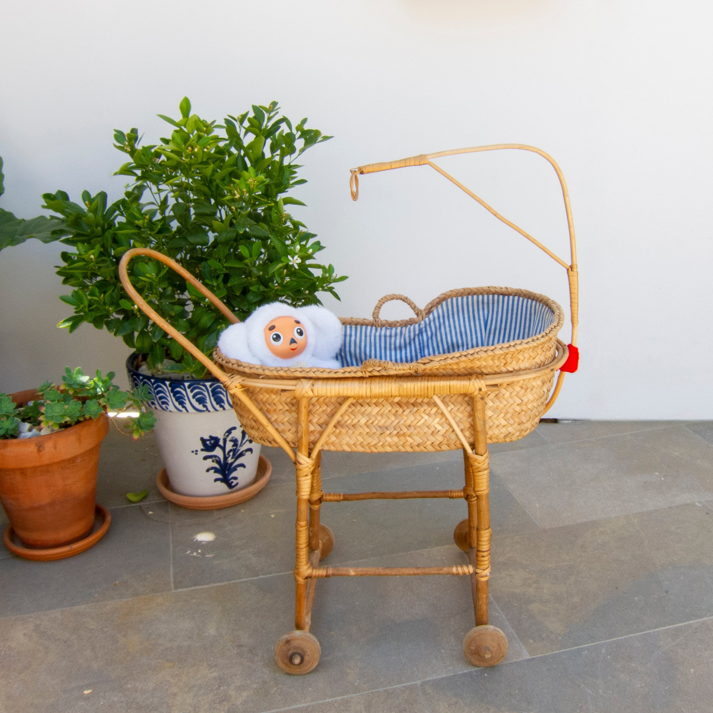 Vintage Wicker Baby Doll Stroller / Antique Toy Baby Carriage/ Etsy