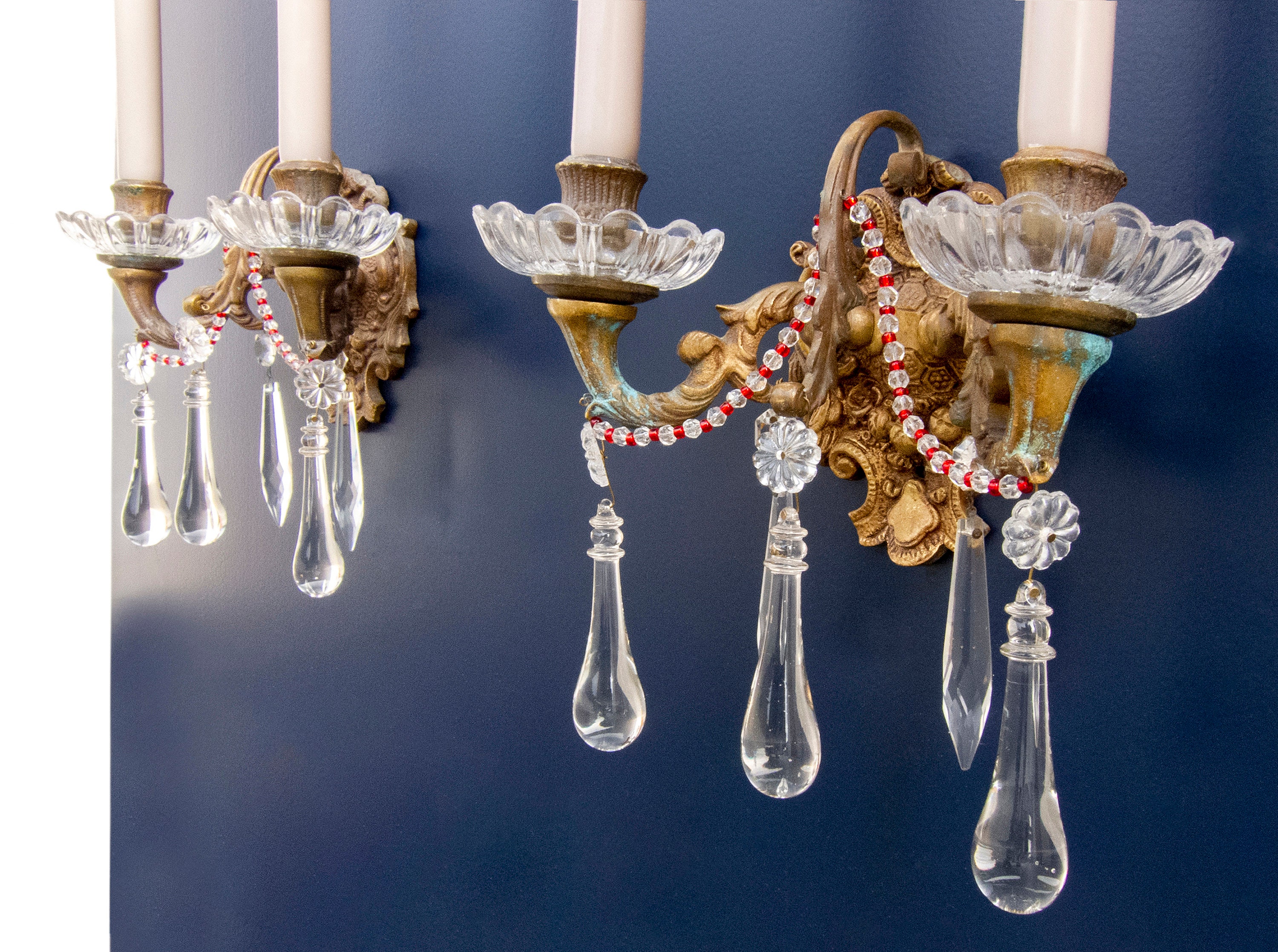 Crystal candle deals wall sconce