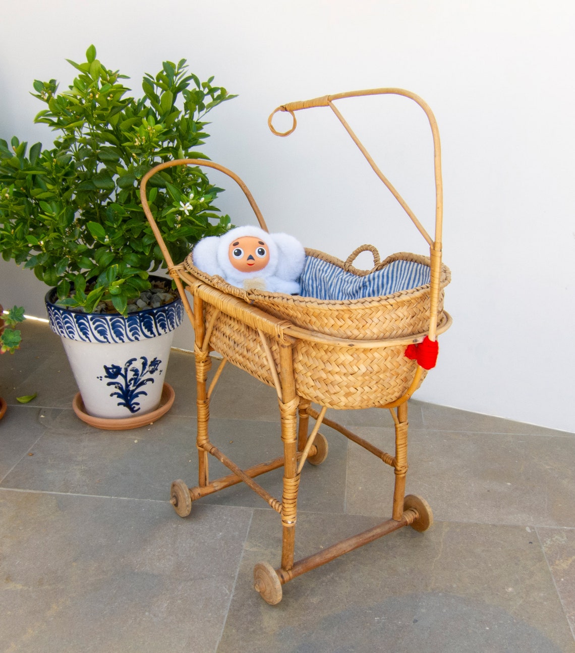 Vintage Wicker Baby Doll Stroller / Antique Toy Baby Carriage/ Etsy