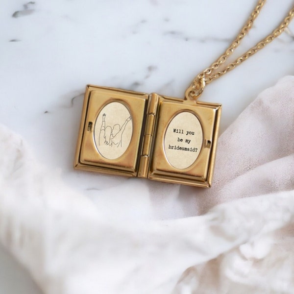 Will you be my bridesmaid – bridesmaid proposal gift – Personalized bridesmaid necklace - Bridesmaid proposal necklace with photos