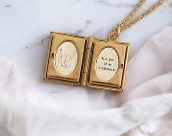 Will you be my bridesmaid – bridesmaid proposal gift – Personalized bridesmaid necklace - Bridesmaid proposal necklace with photos