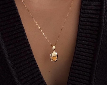 14k Gold Personalized Tiny Oval Photo Locket - Custom Engraved Jewelry, Meaningful Anniversary Gift for mom