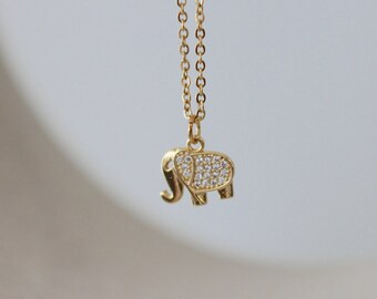 18 karat Gold plated Elephant gold necklace - Gold Necklace for girls