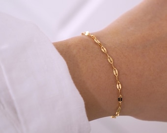 18k Gold Plated Stainless Steel Chain Bracelet – Dainty Minimalist Jewelry