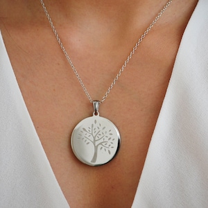 Large Tree of Life Necklace - Silver Long Necklaces - Layering Jewelry - Bohemian Necklace - Minimalist and Modern - Tree of Life Jewelry