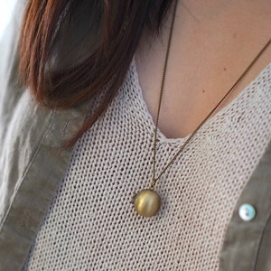 Round Antique bronze Locket with Photo - Ball Locket Necklace -  Personalized Locket with Photo - Gift Idea for Someone Special -