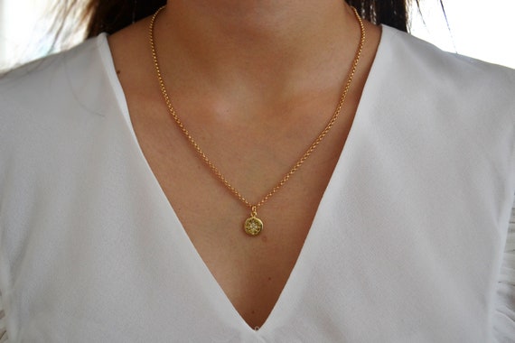 Etsy gold disc necklace deals