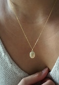 Tiny Gold Oval Locket with Photos - Gold Locket Necklaces - Anniversary Gift for Her - Gold layering necklaces - Personalized Locket