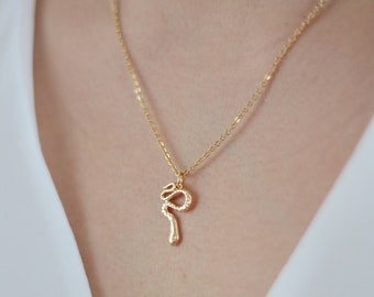 18k Gold Snake Necklace - Minimalist Gold Jewelry - Simple Everyday Jewelry - Gift Idea for her - Layering Necklaces