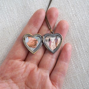Antique Bronze Heart Locket - Personalized with Photo - Personalized Gift for Someone Special - Locket Necklace with Photo - Valentines gift