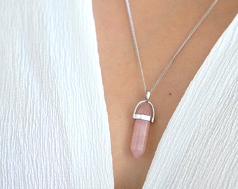Genuine Crystal Necklace - Choose your Gemstone -Crystal Point Long Necklace- Bohemian Jewelry - Layering  - Sister Gift - Best Friend Gift