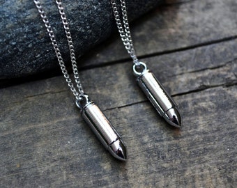Silver Bullet Necklace - Long Necklace - Layering Silver Necklace - Modern and Minimalist Jewelry - Unisex Jewelry - Long necklaces