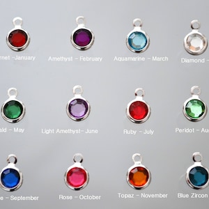 Swarovski Personalized Birthstone - Birthstone Charm- Add on to silver necklace - Personalized with birthstone - Necklace with Birthstone