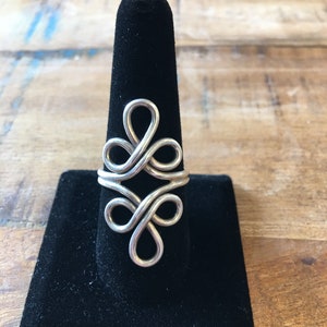Bold Stunning Sterling Silver Scroll Ring Size 8.5
