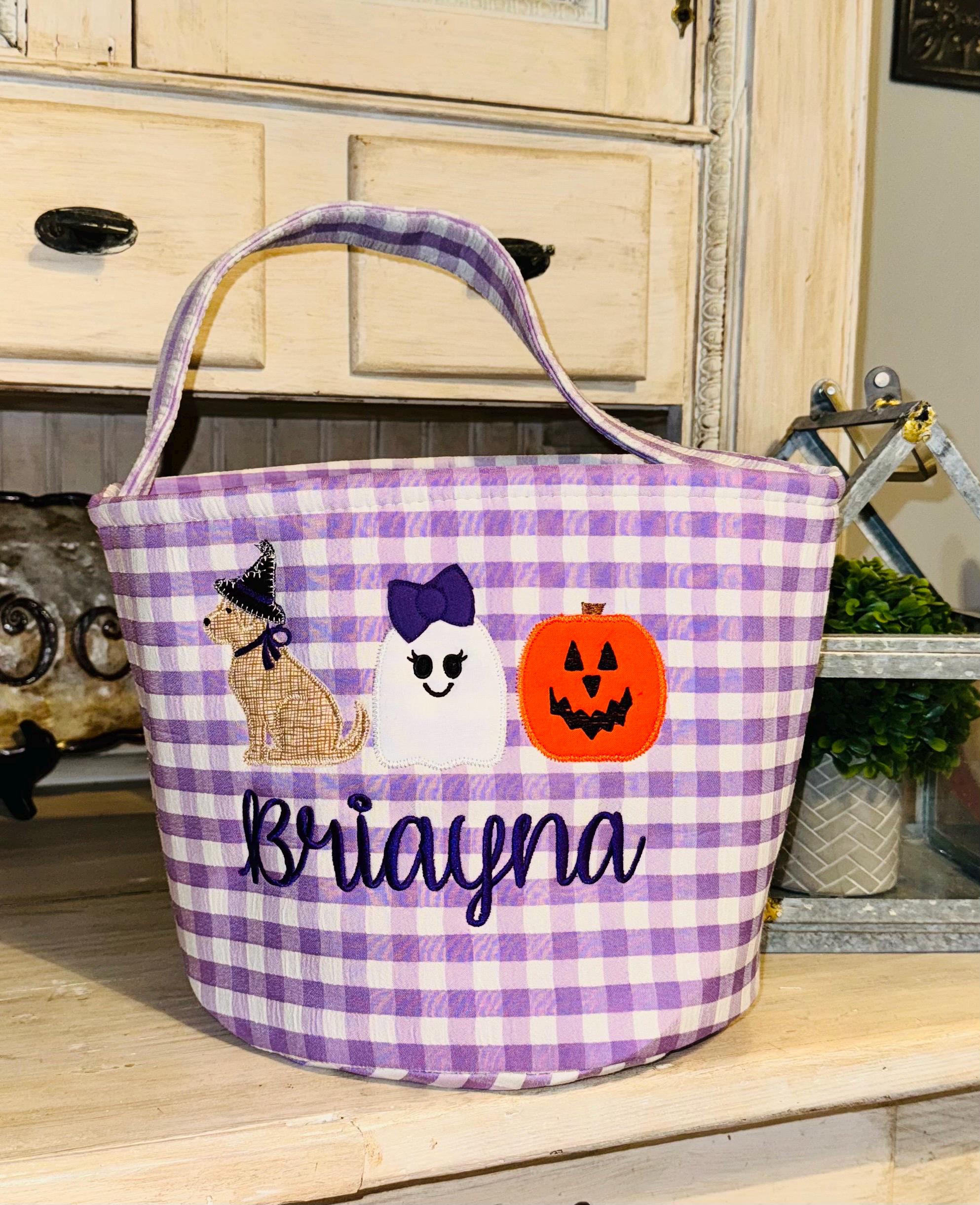 Personalized Halloween Trick or Treat Bag: Lab, Ghost & Jack Design