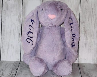 Personalized Easter Bunny: Purple Monogrammed Stuffed Animal