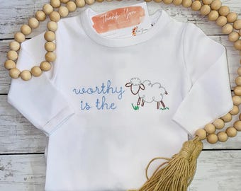 Easter Shirt | Worthy| Embroidery T-shirt/Bubble/Romper