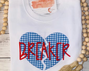 Valentine’s Day: Embroidered Personalized Shirt | Valentine Shirt | Heart Breaker