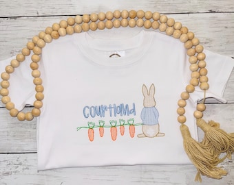 Easter Shirt | Egg Hunting | Embroidery T-shirt/Bubble/Romper