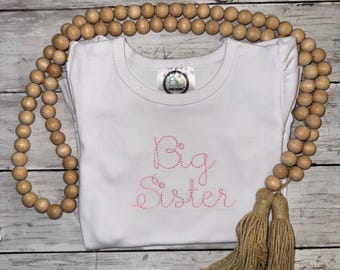 Big Sister |  Embroidery | Embroidered T-shirt/Bubble/Romper