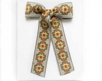 Heirloom Floral Linen Bow