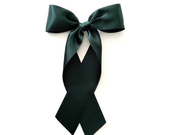 Luxe Satin Bow // Hunter Green