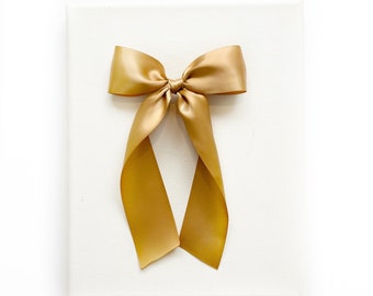 Luxe Satin Bow // Old Gold
