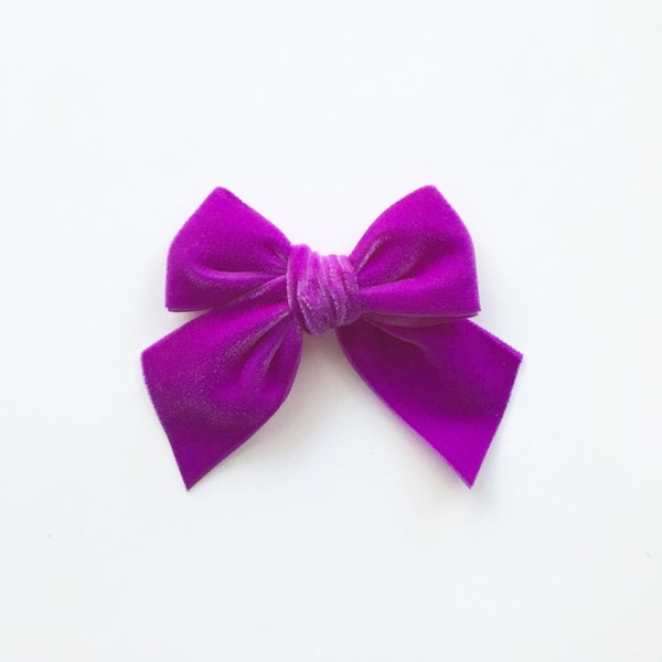 Heirloom Velvet Grace Bow ~ Bright Magenta