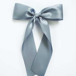 Luxe Satin Bow // Dusty Blue